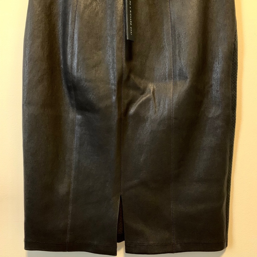 Faux Leather/Real Suede Skirt - Picture 3 of 3
